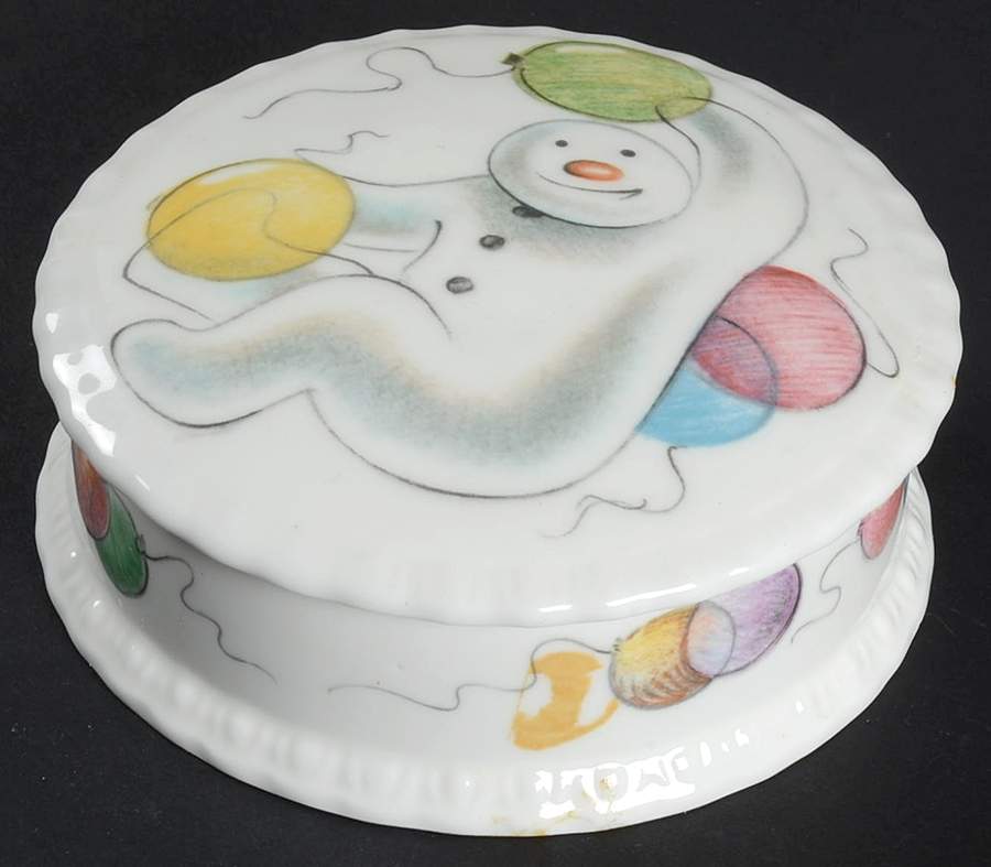 Snowman Trinket Box & Lid by Royal Doulton-1
