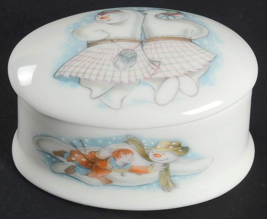 Snowman Small Oval Box & Lid by Royal Doulton-1