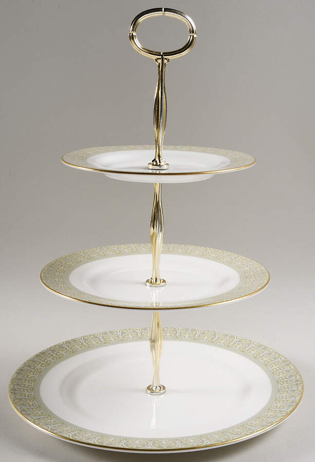 Sonnet (Concord Shape) 13 7/8"-14 1/4" 3-Tiered Serving Tray(DP,SP,BB) HC by Royal Doulton-1