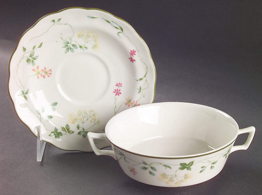 Southdown Flat Cream Soup Bowl & Saucer Set by Royal Doulton-1