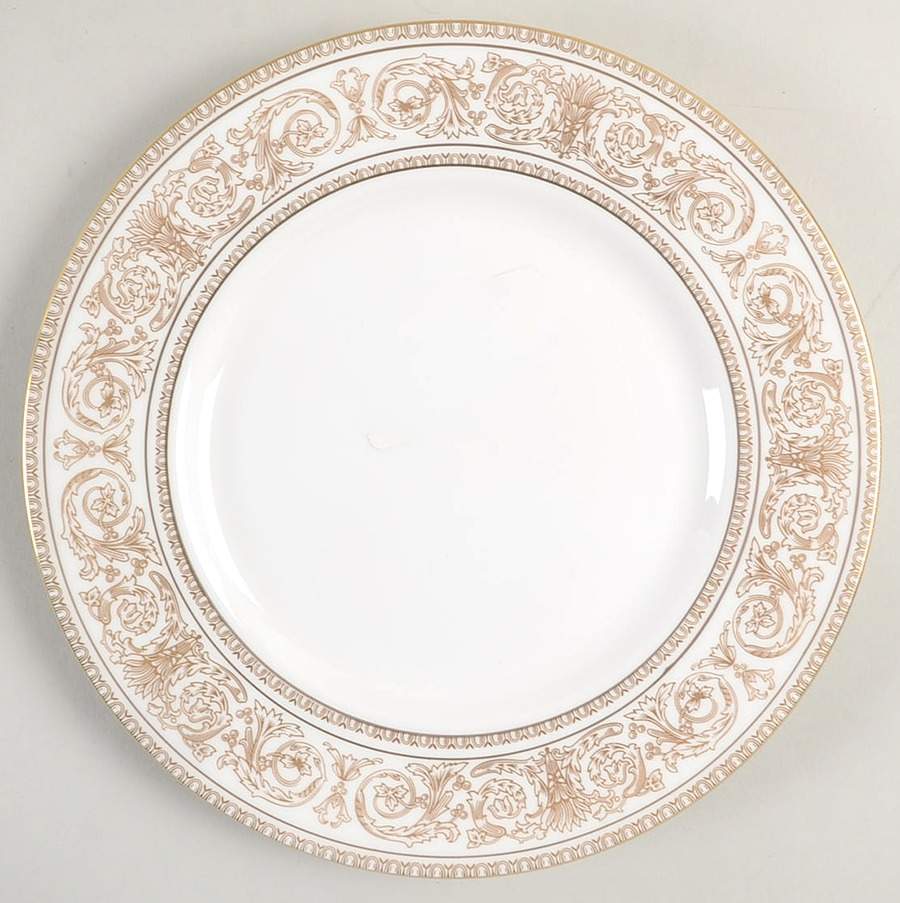 Sovereign (Gold Scroll and Leaf Rim) Salad Plate by Royal Doulton-1