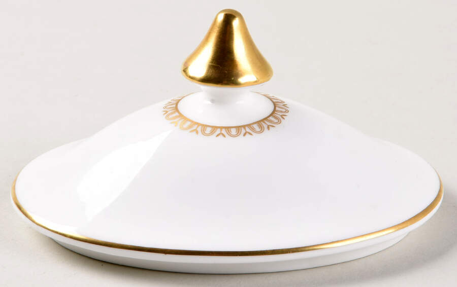 Sovereign (Gold Scroll and Leaf Rim) Lid for Sugar Bowl by Royal Doulton-1