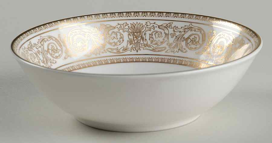 Sovereign (Gold Scroll and Leaf Rim) Fruit/Dessert (Sauce) Bowl by Royal Doulton-1