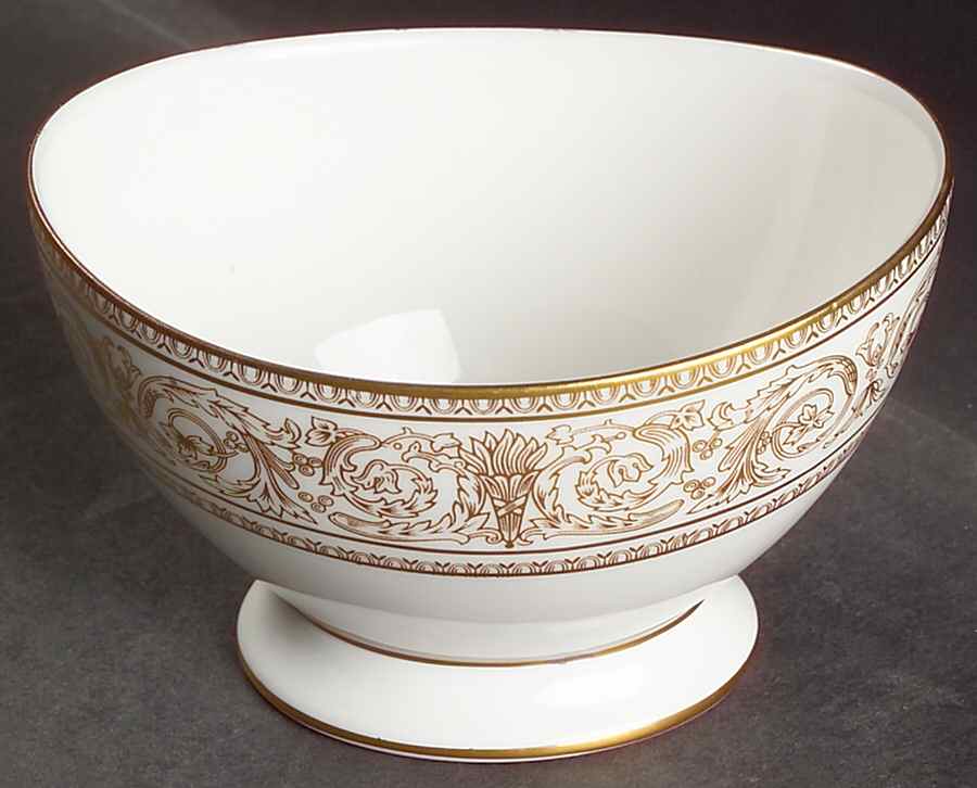Sovereign (Gold Scroll and Leaf Rim) Open Sugar Bowl by Royal Doulton-1