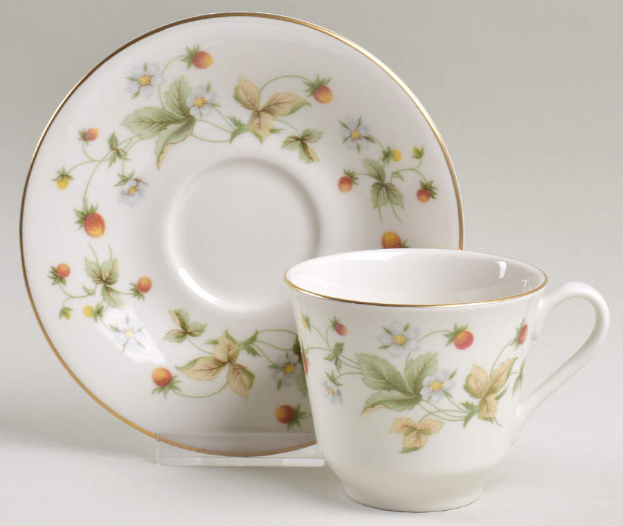 Strawberry Cream Flat Cup & Saucer Set by Royal Doulton-1
