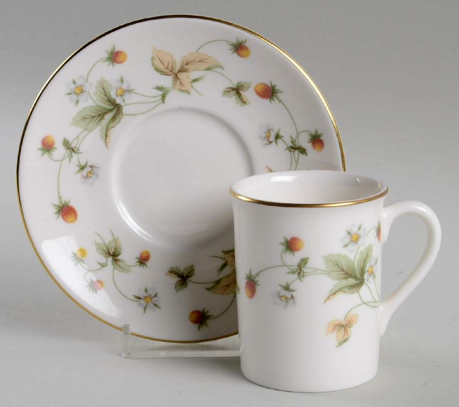 Strawberry Cream Flat Demitasse Cup & Saucer Set by Royal Doulton-1