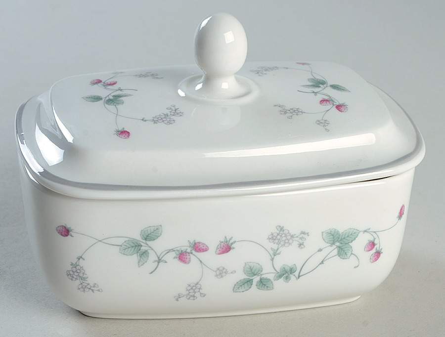 Strawberry Fayre Pink 1/4 Lb Covered Butter by Royal Doulton-1