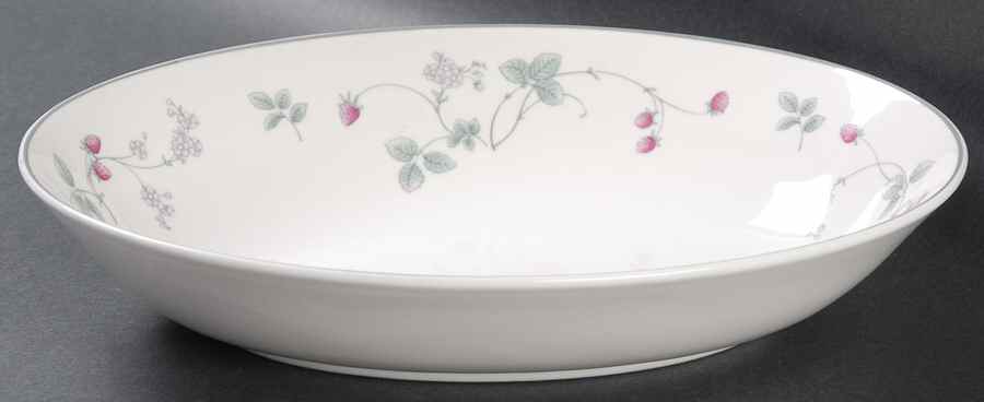 Strawberry Fayre Pink 9" Oval Vegetable Bowl by Royal Doulton-1