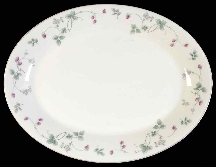 Strawberry Fayre Pink 13" Oval Serving Platter by Royal Doulton-1