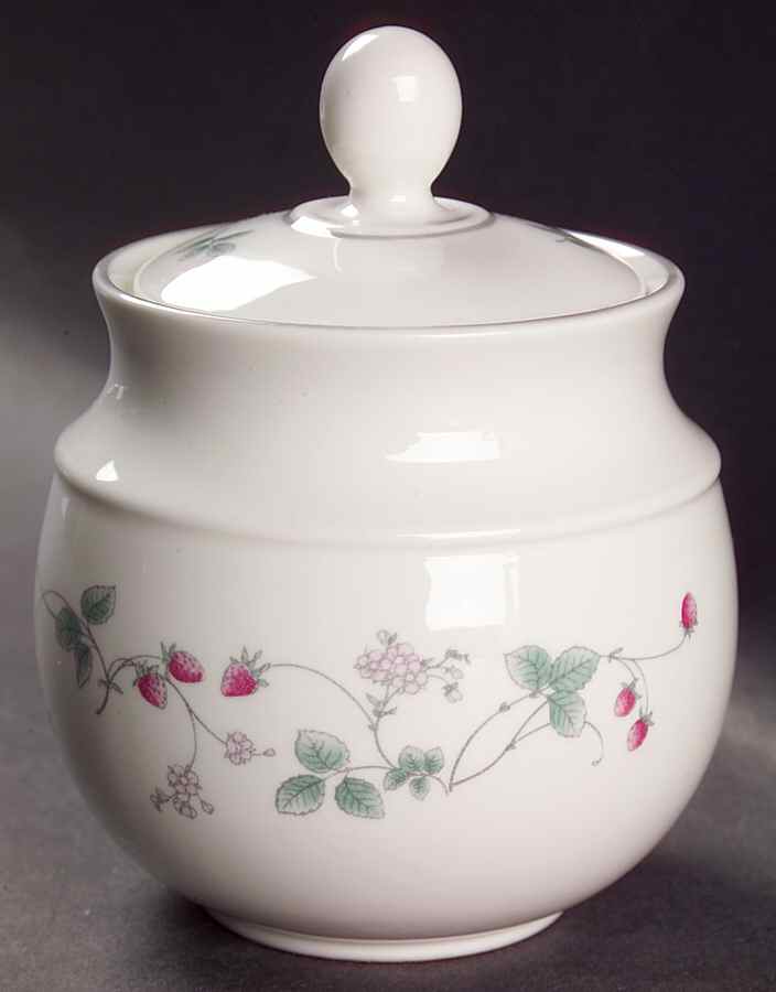 Strawberry Fayre Pink Sugar Bowl & Lid by Royal Doulton-1
