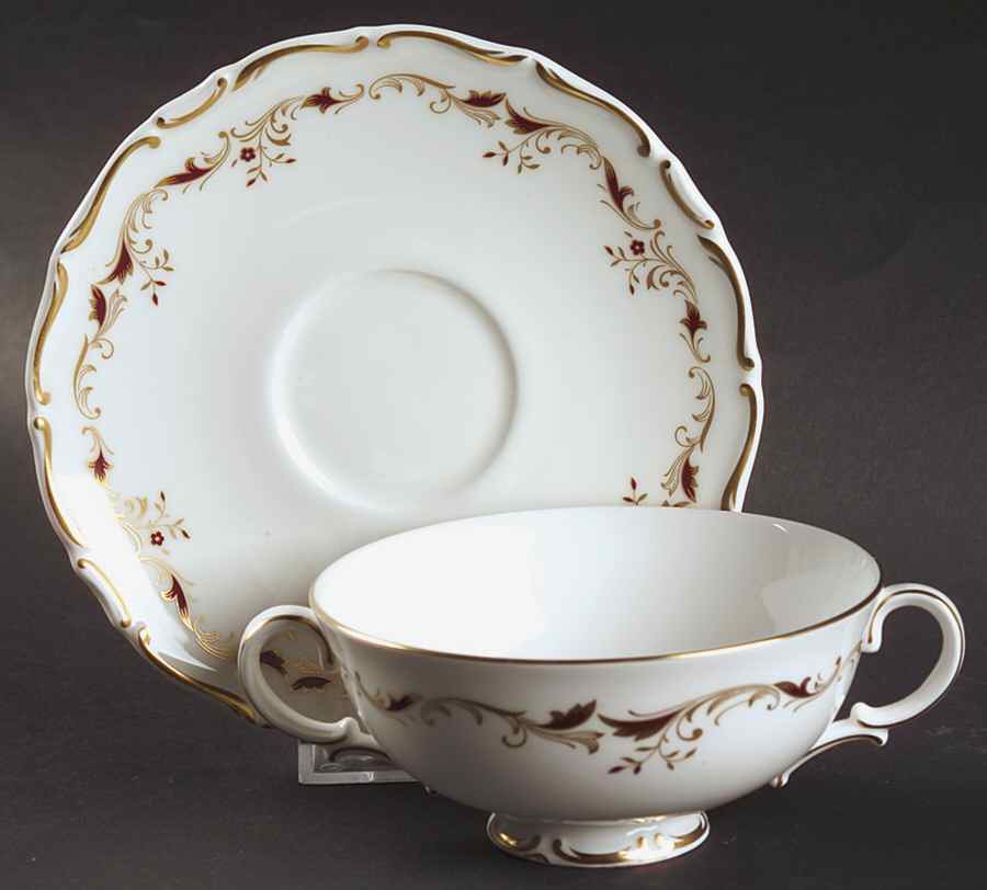 Strasbourg Footed Cream Soup Bowl & Saucer Set by Royal Doulton-1