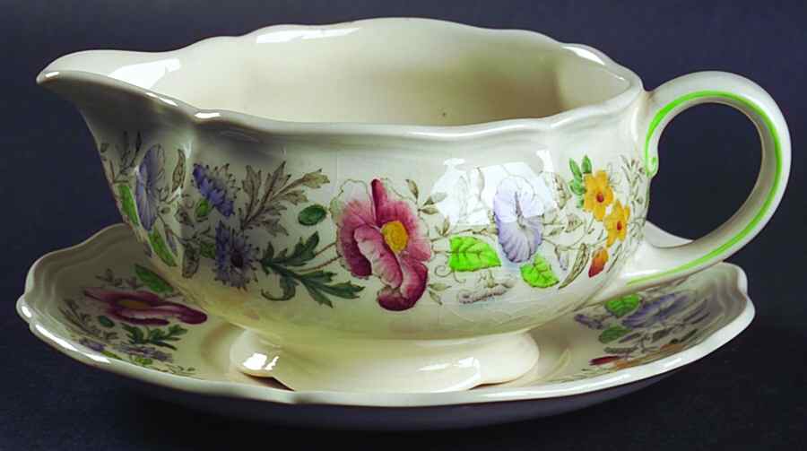Stratford (Floral) Gravy Boat & Underplate by Royal Doulton-1