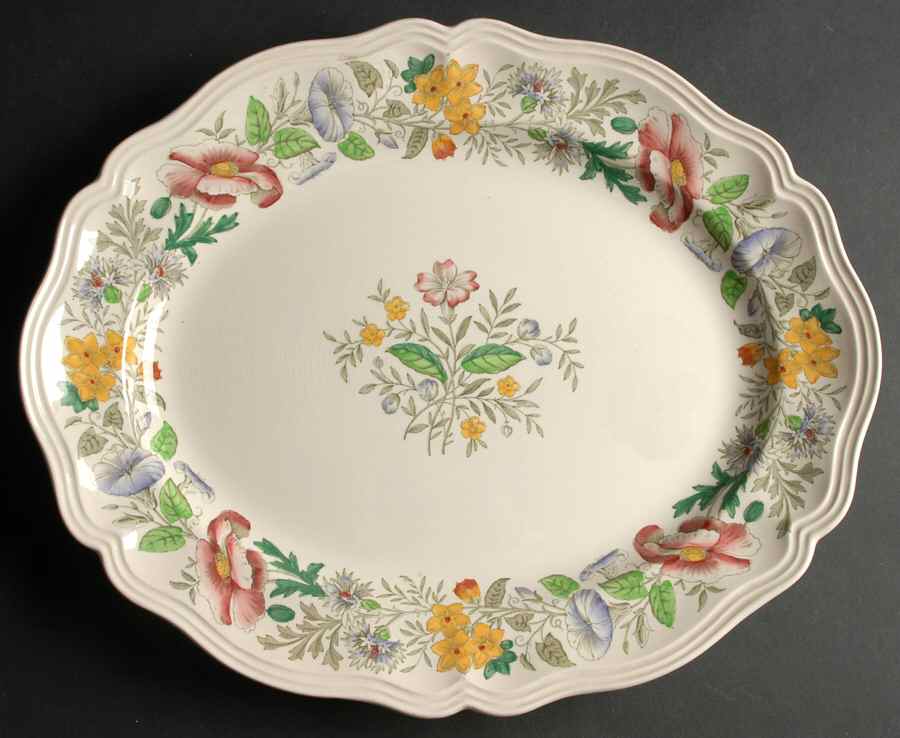 Stratford (Floral) 15" Oval Serving Platter by Royal Doulton-1