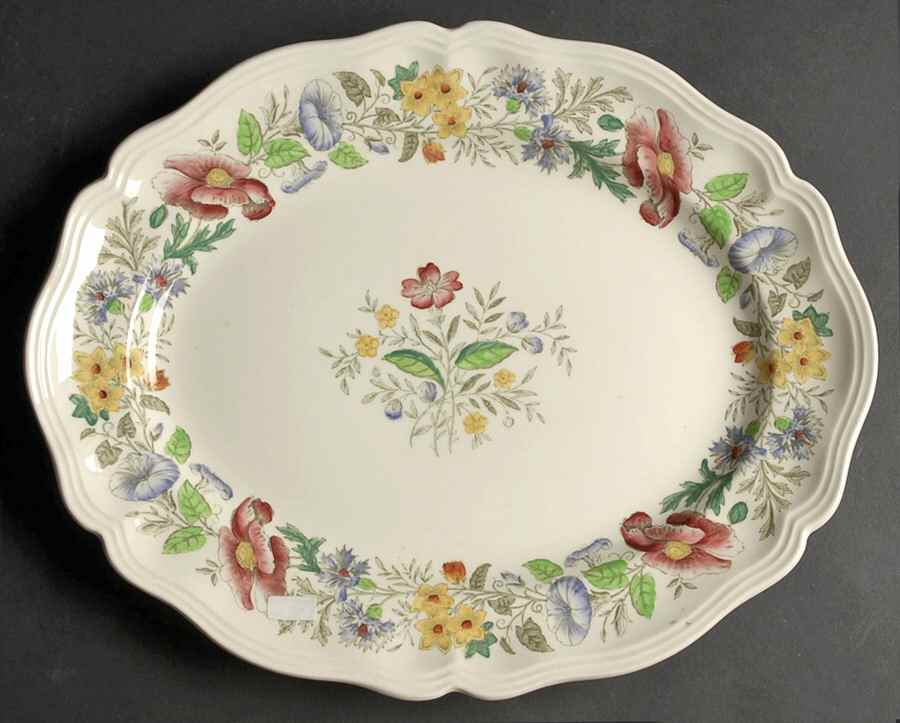 Stratford (Floral) 13" Oval Serving Platter by Royal Doulton-1