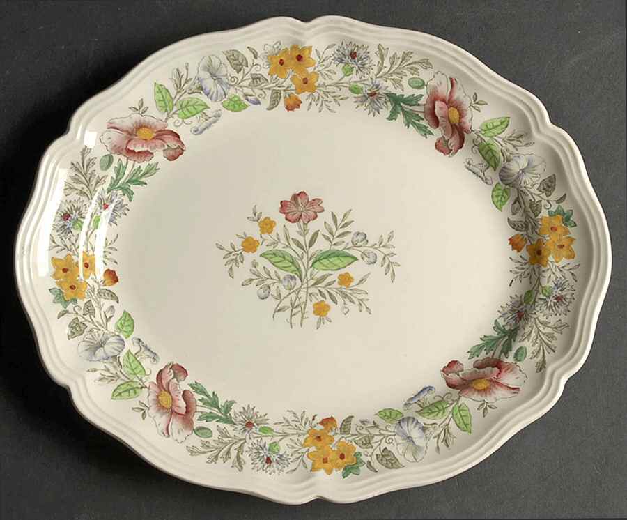Stratford (Floral) 11" Oval Serving Platter by Royal Doulton-1