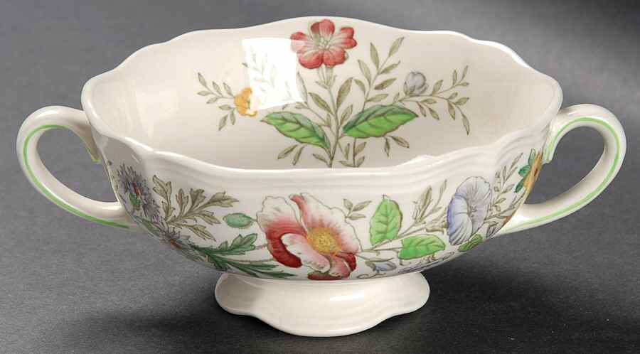 Stratford (Floral) Footed Cream Soup Bowl by Royal Doulton-1