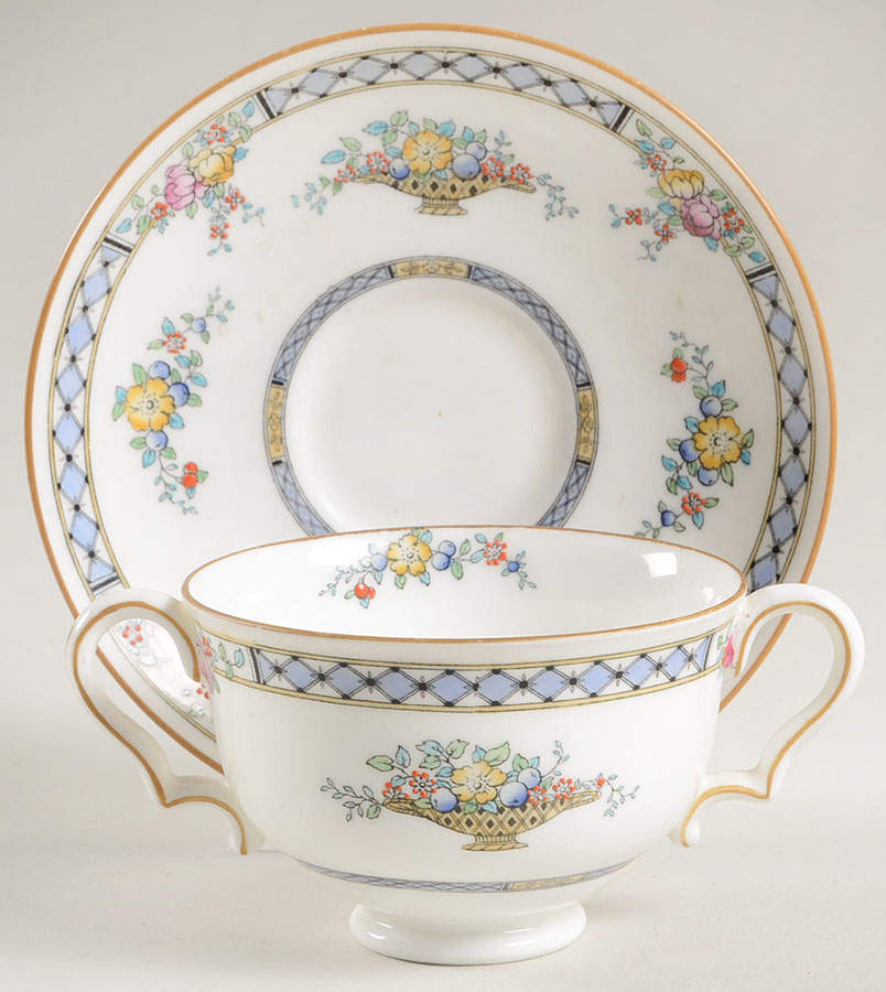 Strathmore Footed Bouillon Cup & Saucer by Royal Doulton-1