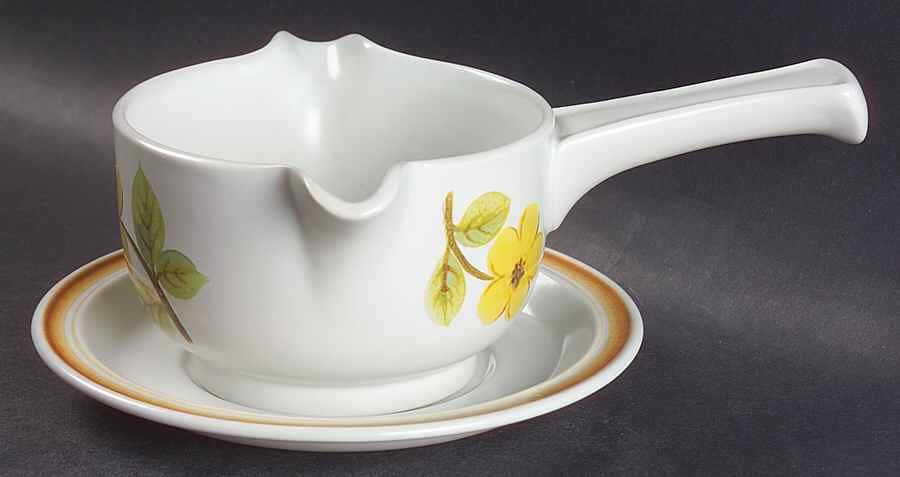 Summer Days Stick Handle Gravy Boat & Saucer by Royal Doulton-1