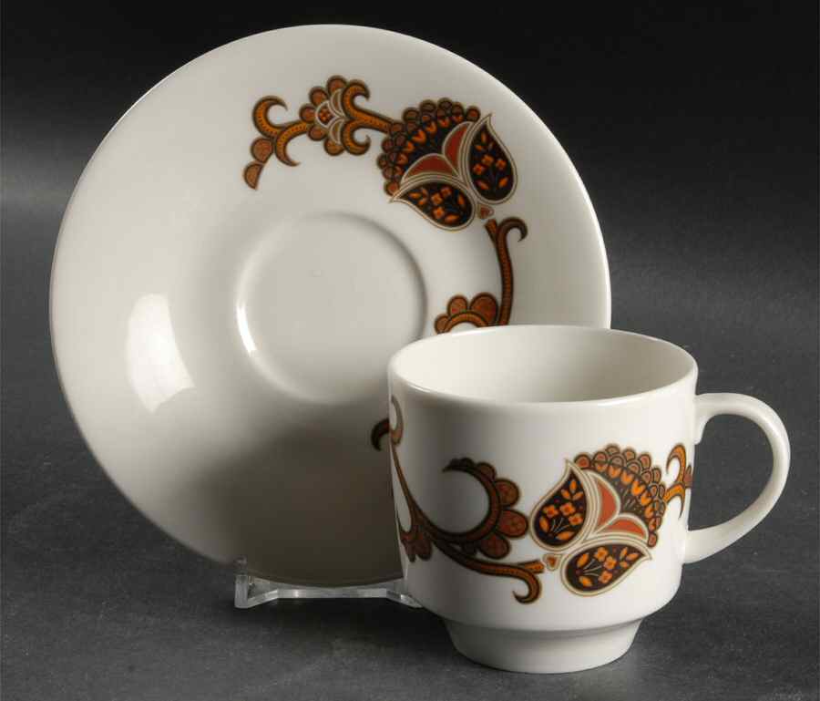 Sumatra Flat Cup & Saucer Set by Royal Doulton-1
