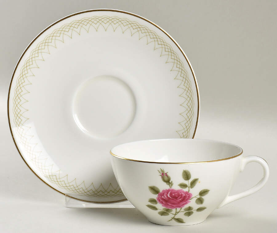 Sweetheart Rose Flat Cup & Saucer Set by Royal Doulton-1
