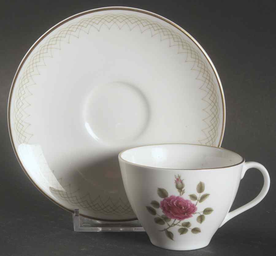 Sweetheart Rose Flat Demitasse Cup & Saucer Set by Royal Doulton-1