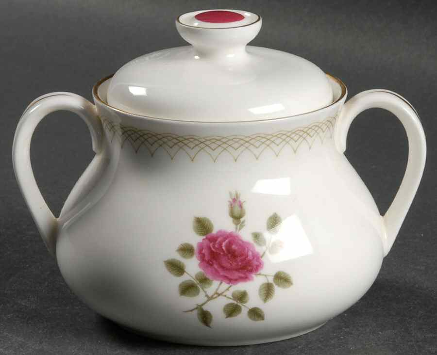 Sweetheart Rose Sugar Bowl & Lid by Royal Doulton-1