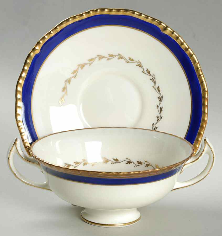 Talbot Footed Cream Soup Bowl & Saucer Set by Royal Doulton-1