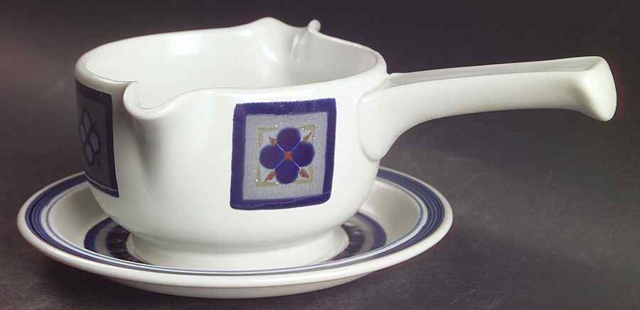 Tangier Stick Handle Gravy Boat & Saucer by Royal Doulton-1
