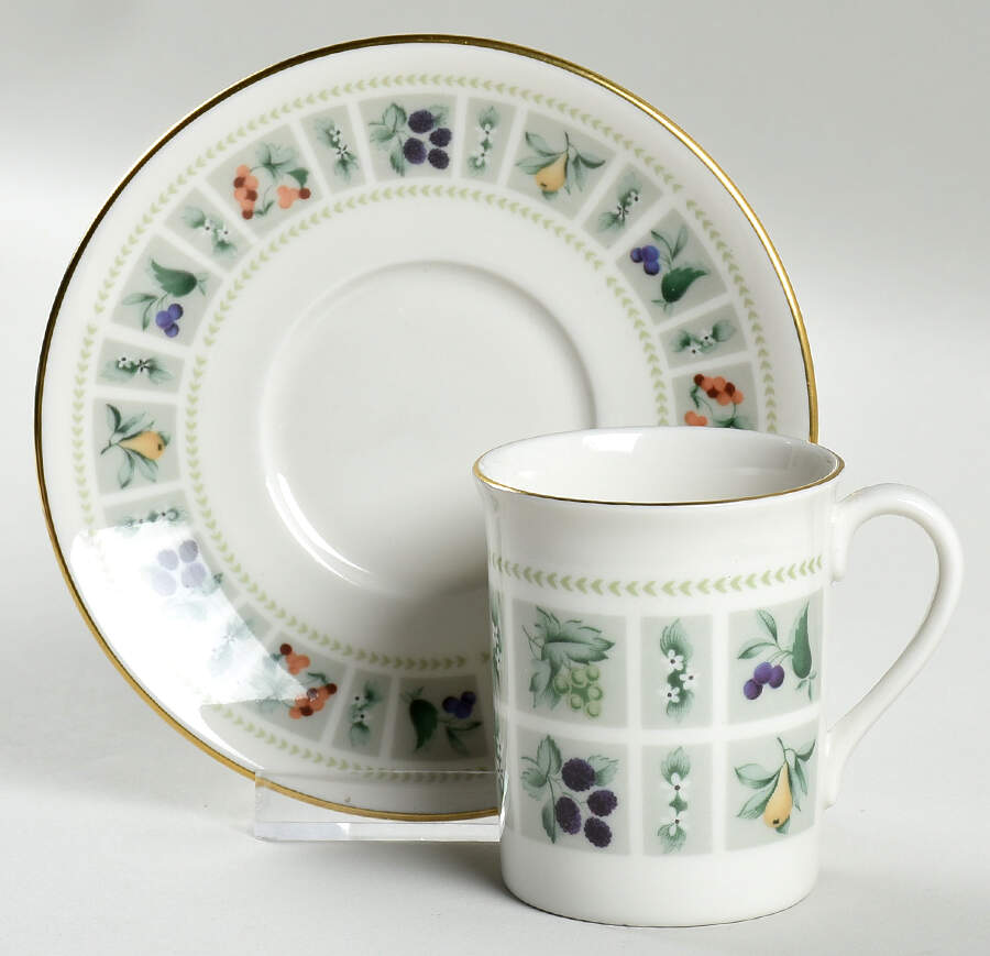 Tapestry Flat Demitasse Cup & Saucer Set by Royal Doulton-1