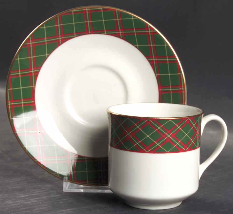 Tartan Flat Cup & Saucer Set by Royal Doulton-1