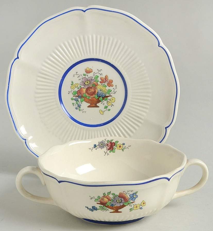 Tazza Flat Cream Soup Bowl & Saucer Set by Royal Doulton-1