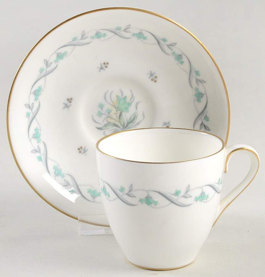 Temple Garden Flat Demitasse Cup & Saucer Set by Royal Doulton-1