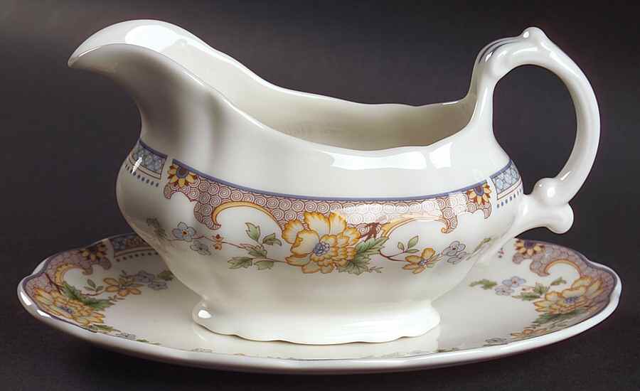 Temple Garden Gravy Boat & Underplate by Royal Doulton-1