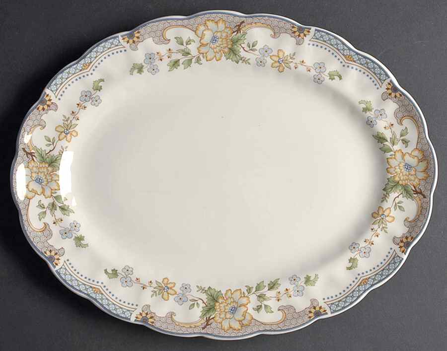 Temple Garden 13" Oval Serving Platter by Royal Doulton-1