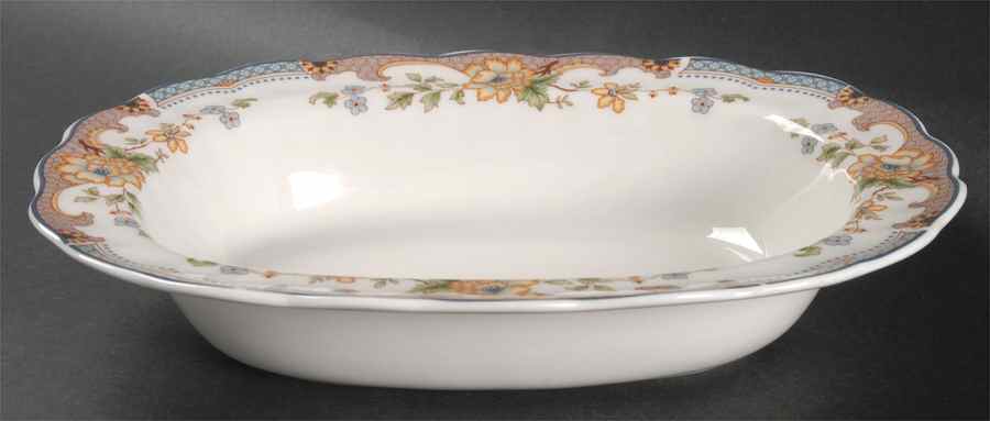 Temple Garden 10" Oval Vegetable Bowl by Royal Doulton-1