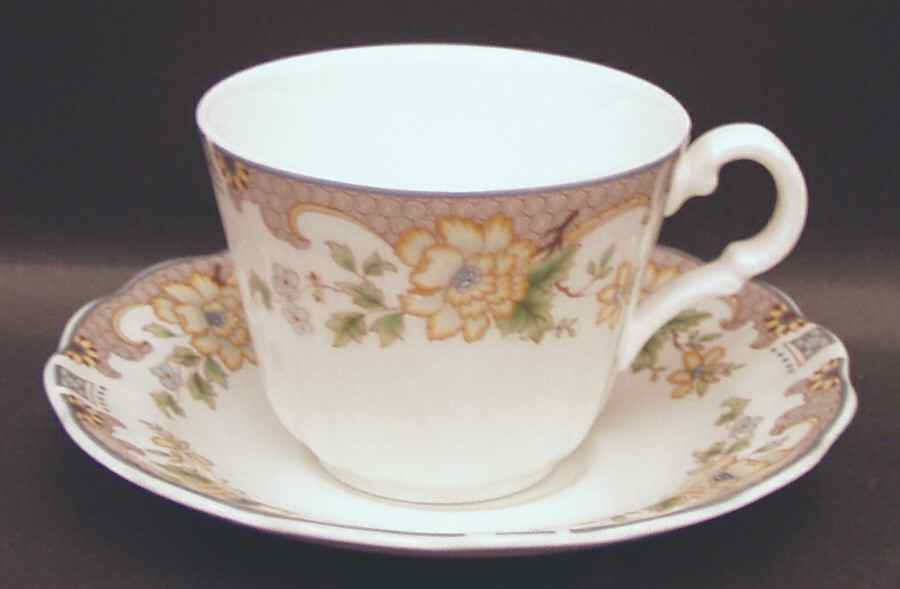 Temple Garden Flat Cup & Saucer Set by Royal Doulton-1