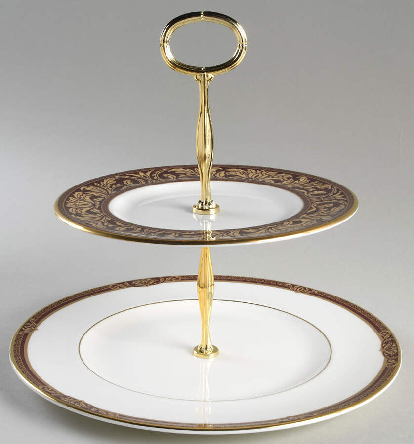 Tennyson 6 5/8"-10"  2 Tiered Serving Tray (Dp, Sp) HC by Royal Doulton-1