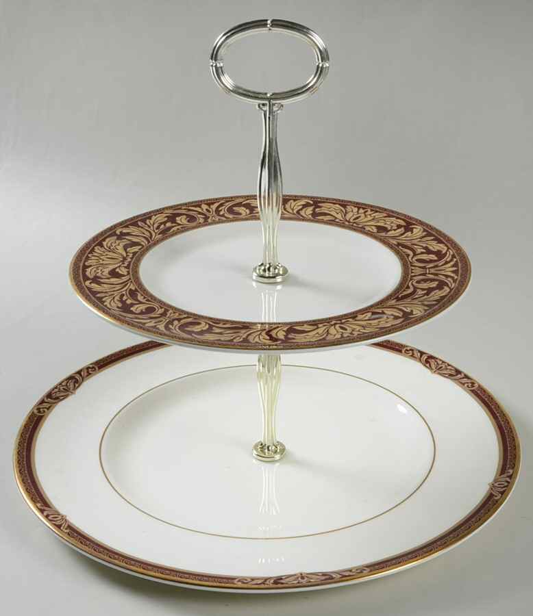 Tennyson 2 Tiered Serving Tray (Dinner & Salad Plate) by Royal Doulton-1
