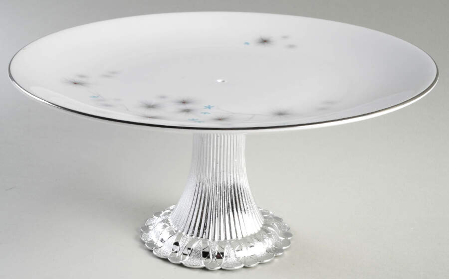 Thistledown Cake Stand with 4"-5" Metal Pedestal  Hc by Royal Doulton-1