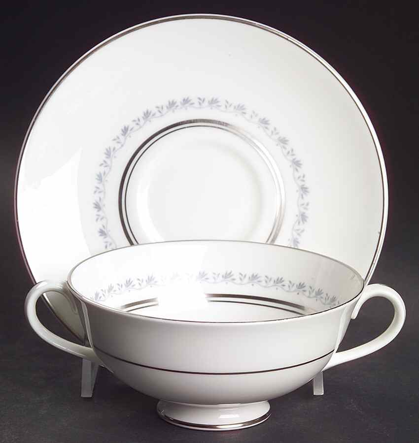 Tiara Footed Cream Soup Bowl & Cup Saucer by Royal Doulton-1