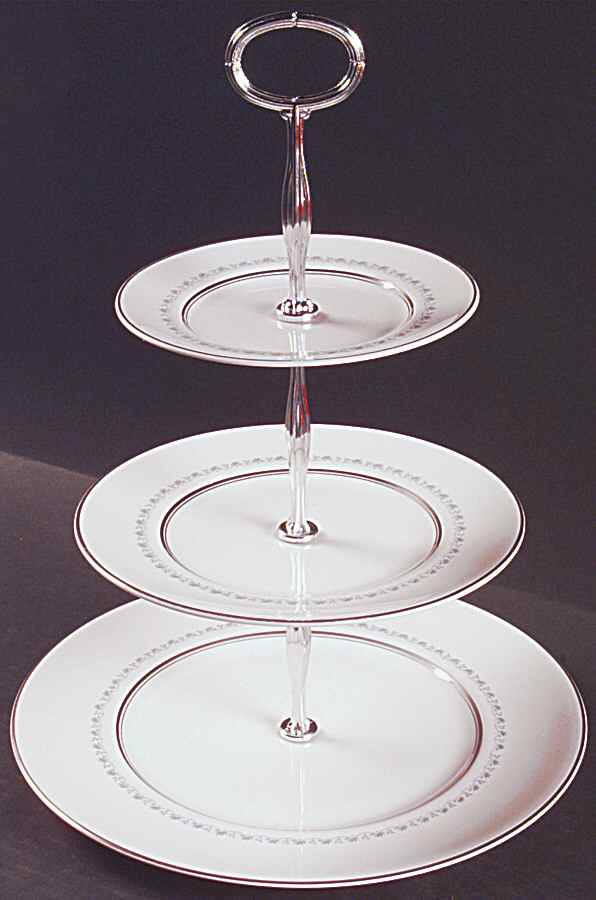 Tiara 13 7/8"-14 1/4" 3-Tiered Serving Tray(DP,SP,BB) HC by Royal Doulton-1