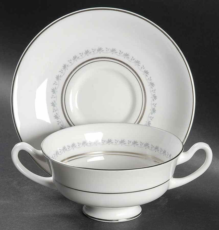 Tiara Footed Cream Soup Bowl & Cup Saucer (SAU) by Royal Doulton-1