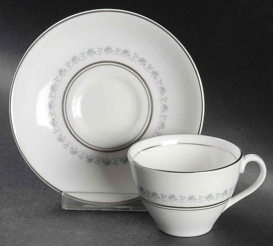 Tiara Flat Demitasse Cup & Saucer Set by Royal Doulton-1