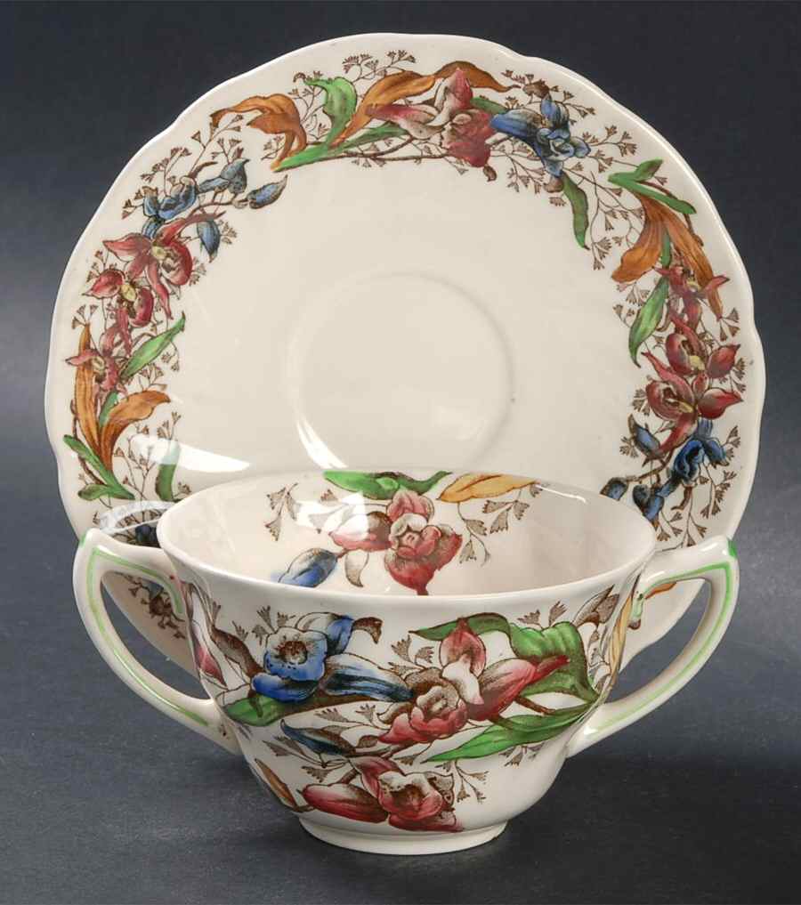 Tintern Flat Bouillon Cup & Saucer by Royal Doulton-1