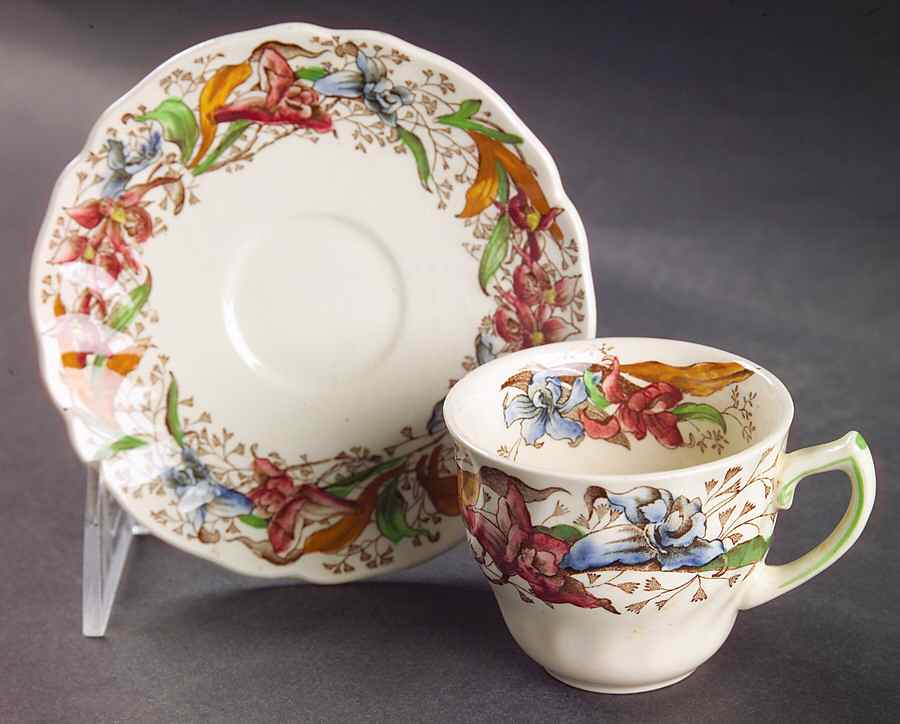 Tintern Flat Demitasse Cup & Saucer Set by Royal Doulton-1