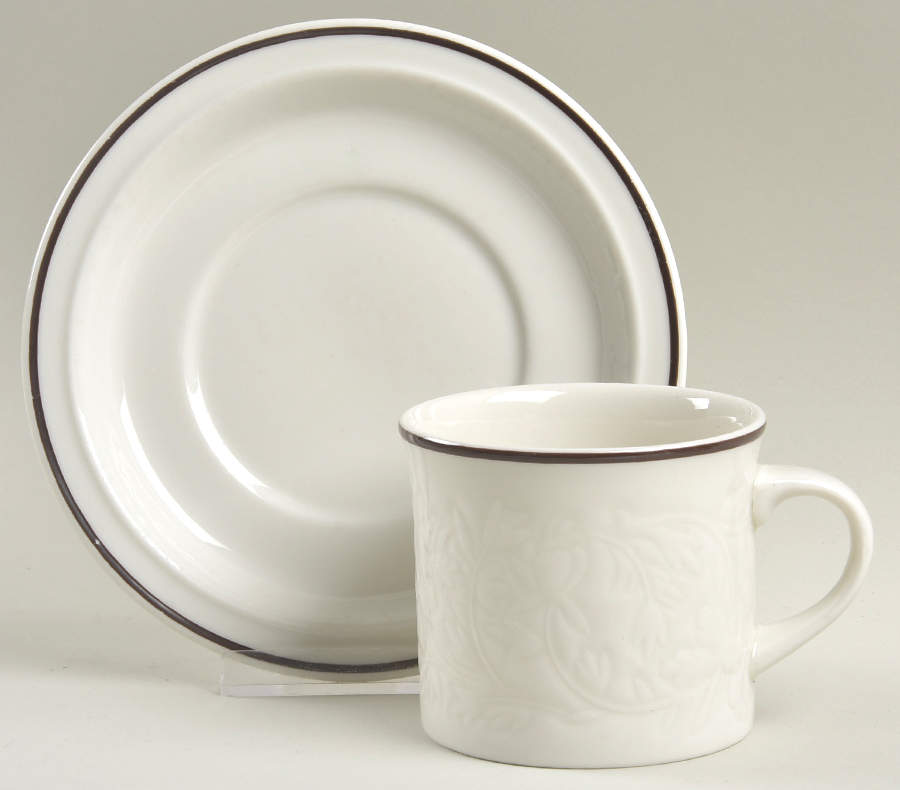 Ting Brown Flat Cup & Saucer Set by Royal Doulton-1