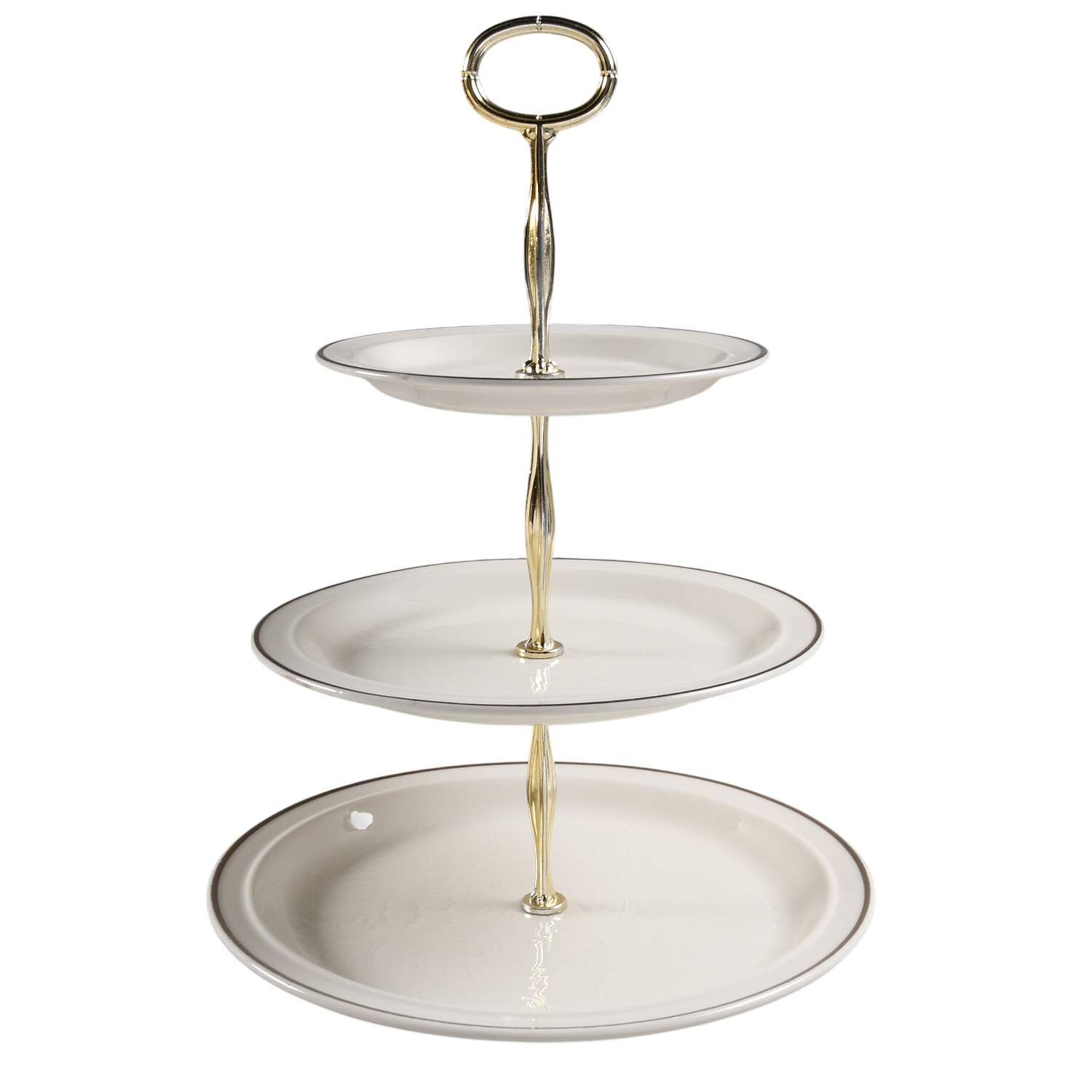Ting Brown 13 7/8"-14 1/4" 3-Tiered Serving Tray(DP,SP,BB) HC by Royal Doulton-1