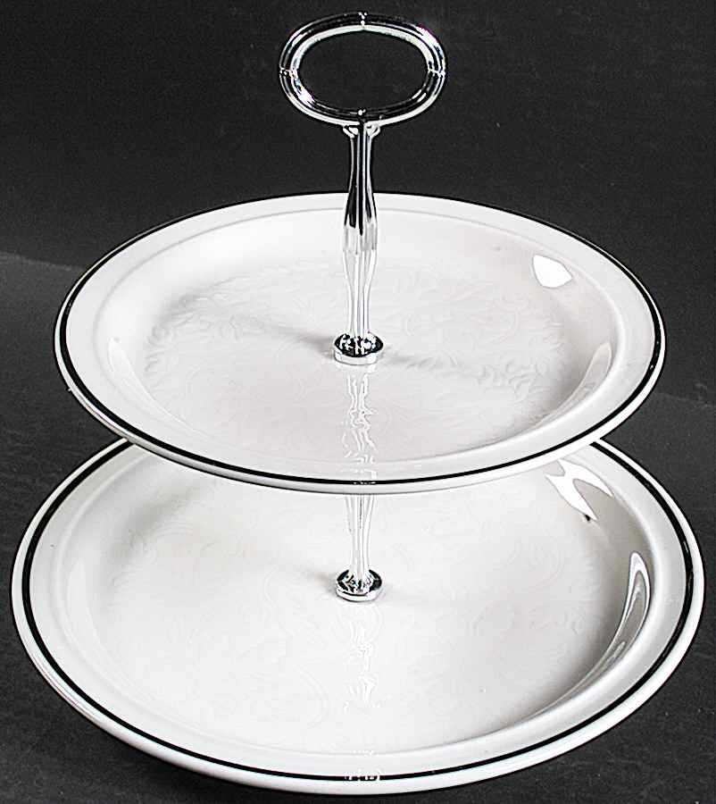Ting Brown 6 5/8"-10"  2 Tiered Serving Tray (Dp, Sp) HC by Royal Doulton-1