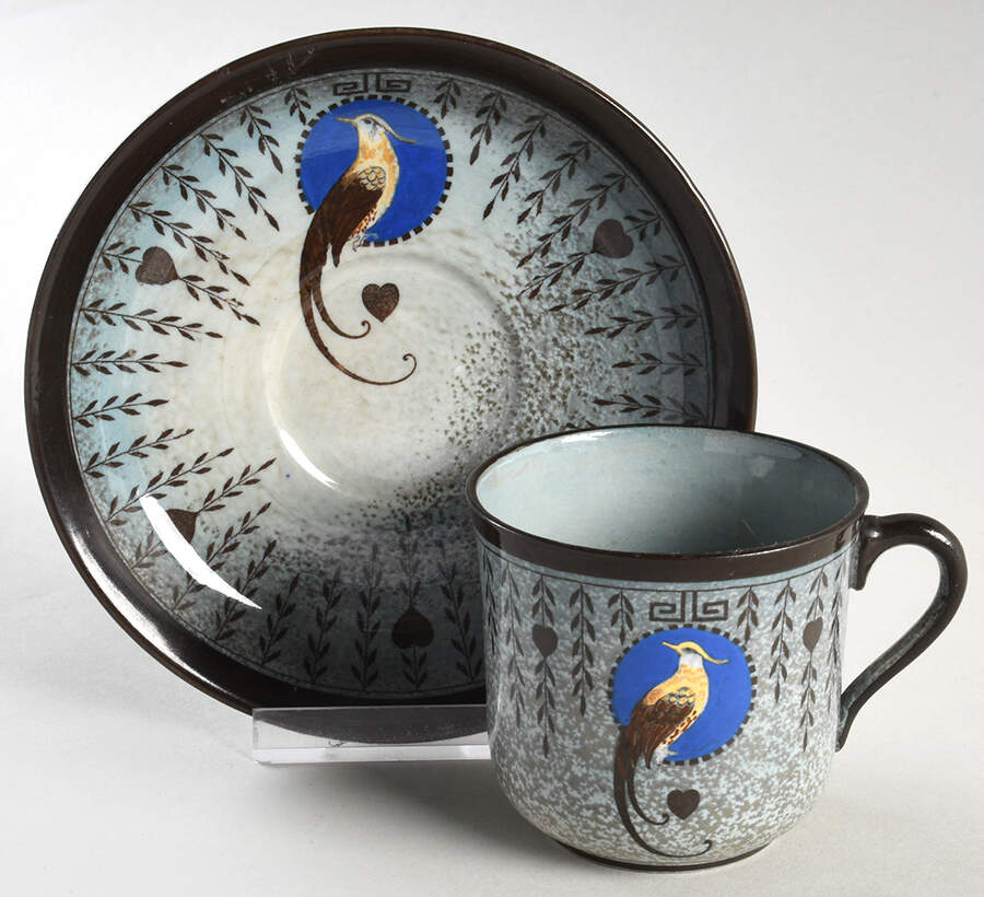 Bird of Paradise A Flat Cup & Saucer Set by Royal Doulton-1