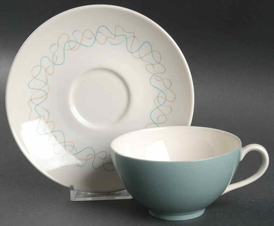Tracery Flat Cup & Saucer Set by Royal Doulton-1